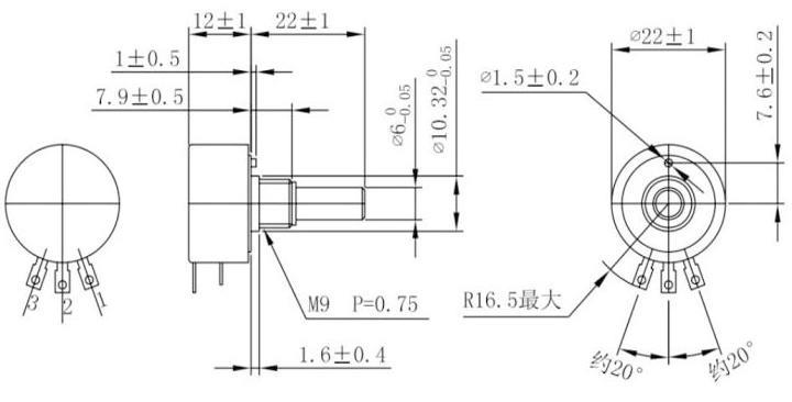 WDD22P1-SOO導電塑料電位器