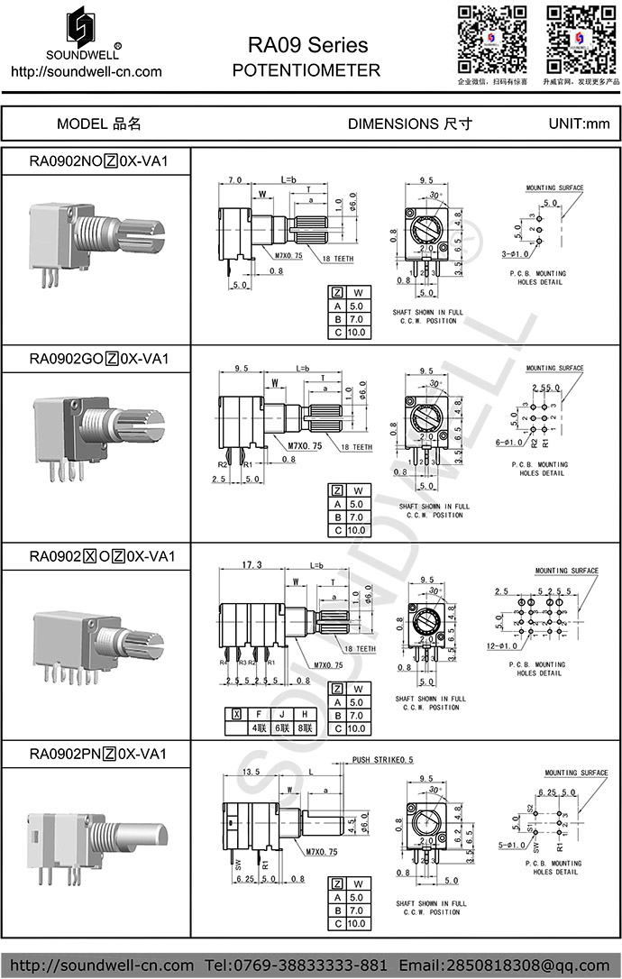 RA09電位器開關