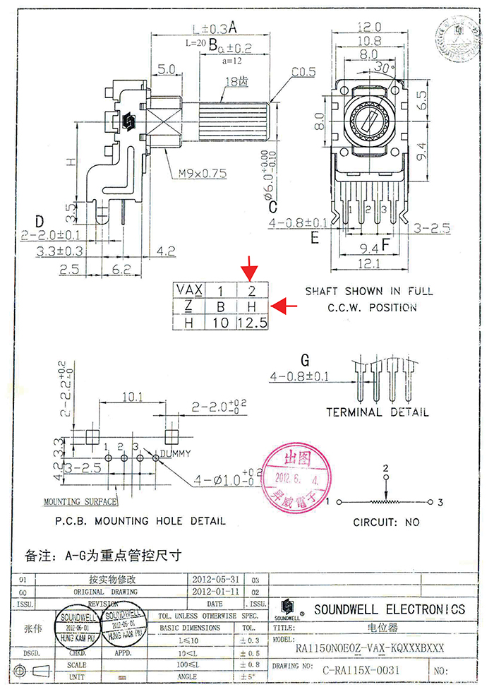 RA11單聯旋轉電位器